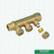 Duas maneiras a seis distribuidores de bronze dos separadores de água das maneiras para a tubulação de Pex com encaixes do parafuso masculino para o fornecimento da água quente